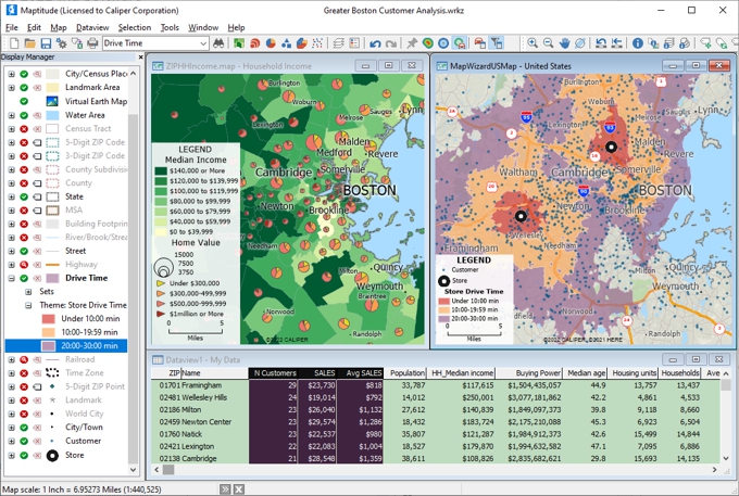 Maptitude 2024 Mapping Software AND Blocks Data Options Caliper Store   Maptitude Screen Small 